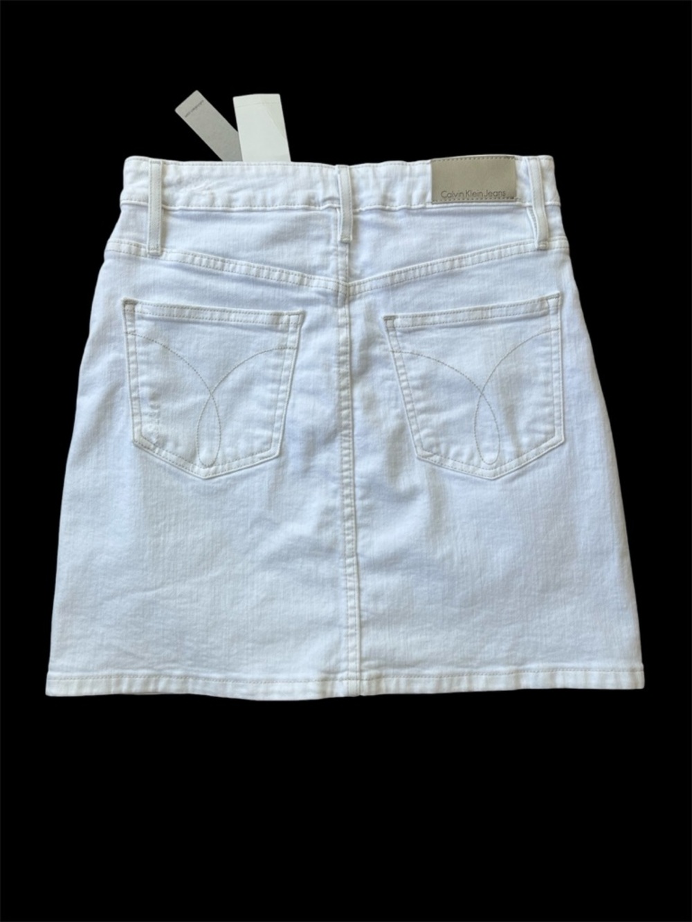 Calvin Klein Jeans White Denim Distressed Mini Skirt size 27